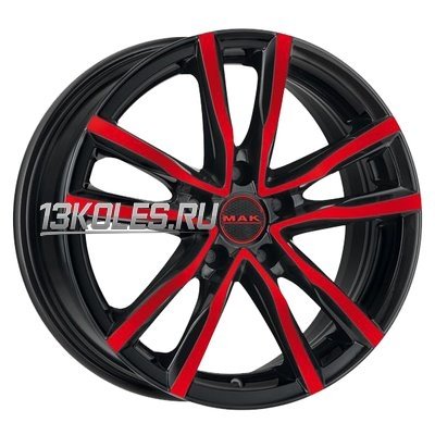 MAK Milano Black Red Face 6.5x16/5x114.3 D76 ET40  