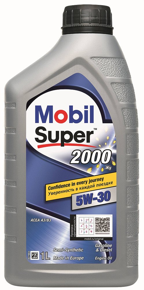 Моторное масло Mobil Super 2000 X1 5W30 полусинтетическое 1л