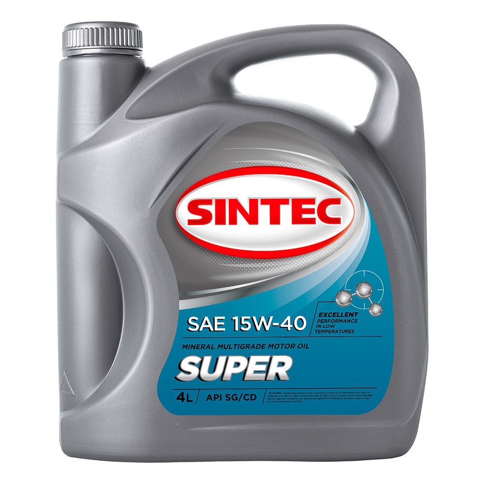 Моторное масло Sintec Super 15W40 минеральное 4л