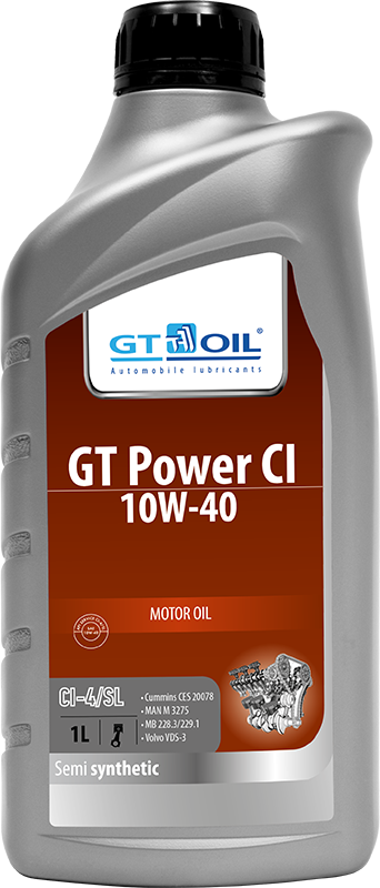 Моторное масло GT Oil GT Power CI CI-4/SL 10W40 полусинтетическое 1л