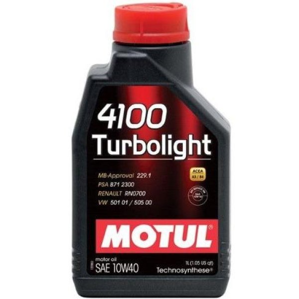 Моторное масло Motul 4100 Turbolight 10W40 полусинтетическое 1л