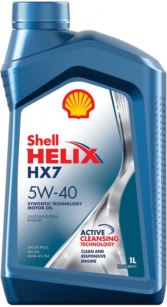 Моторное масло Shell Helix HX7 SN 5W40 полусинтетическое 1л