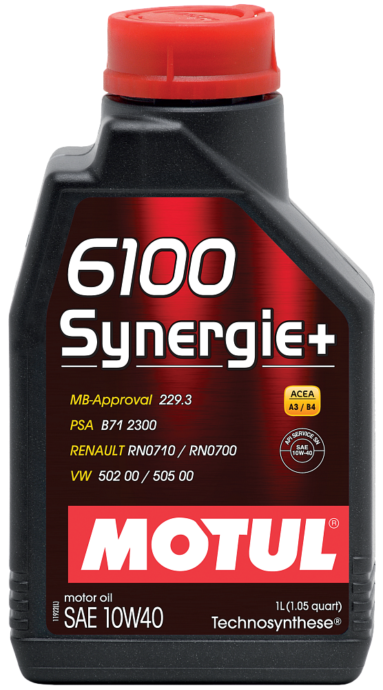 Моторное масло Motul 6100 Synergie+ 10W40 полусинтетическое 1л