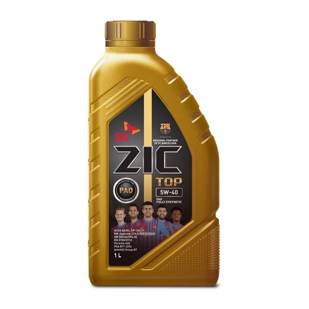 Моторное масло ZIC TOP 5W40 синтетическое 1л