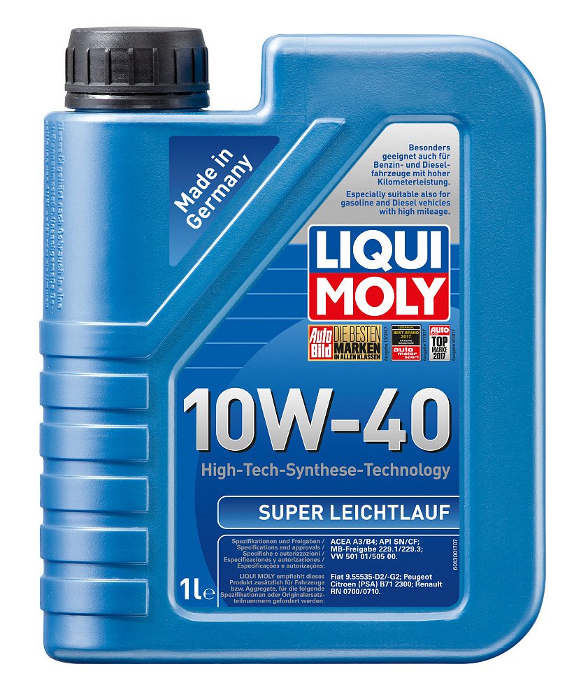 Моторное масло Liqui Moly Super Leichtlauf 10W40 полусинтетическое 1л