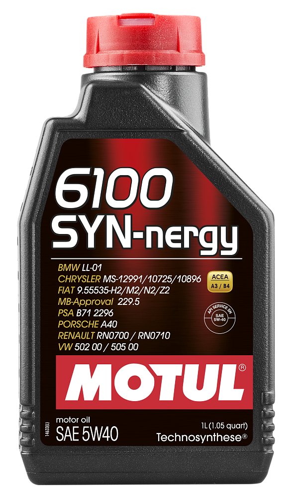 Моторное масло Motul 6100 Syn-Nergy 5W40 полусинтетическое 1л