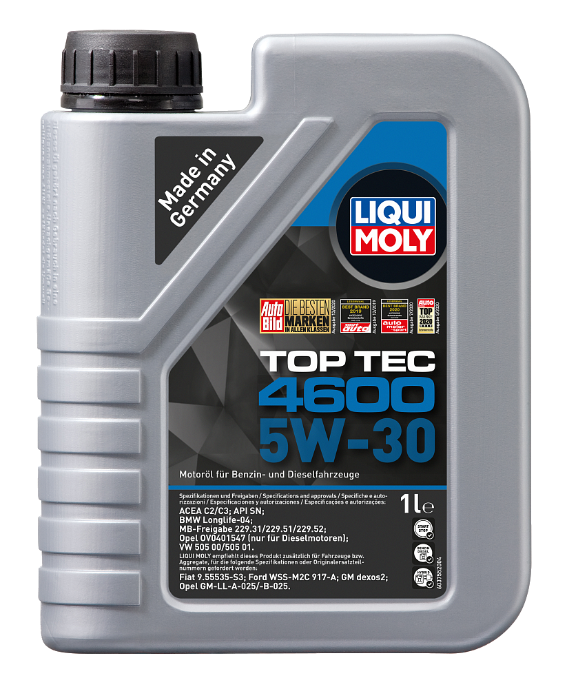 Моторное масло Liqui Moly Top Tec 4600 5W30 синтетическое 1л