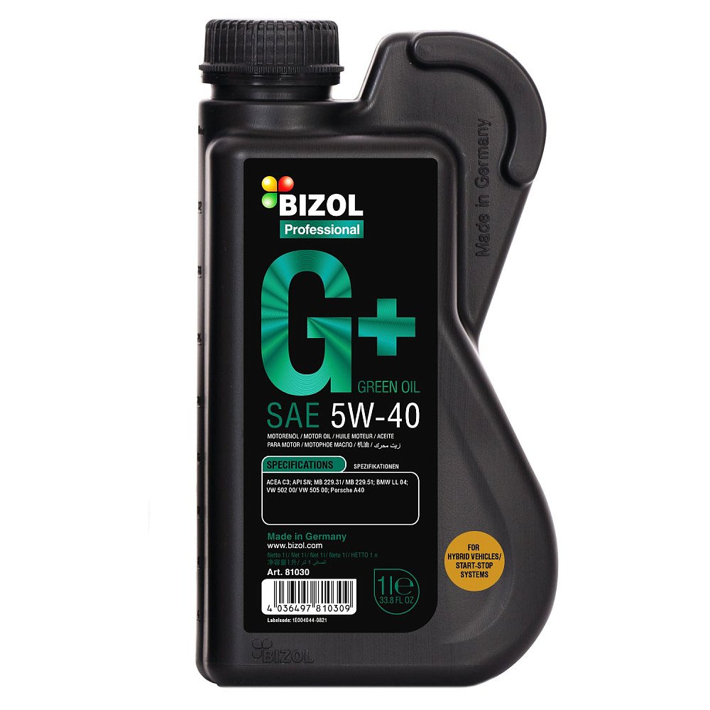 Моторное масло Bizol Green Oil+ 5W40 синтетическое 1л