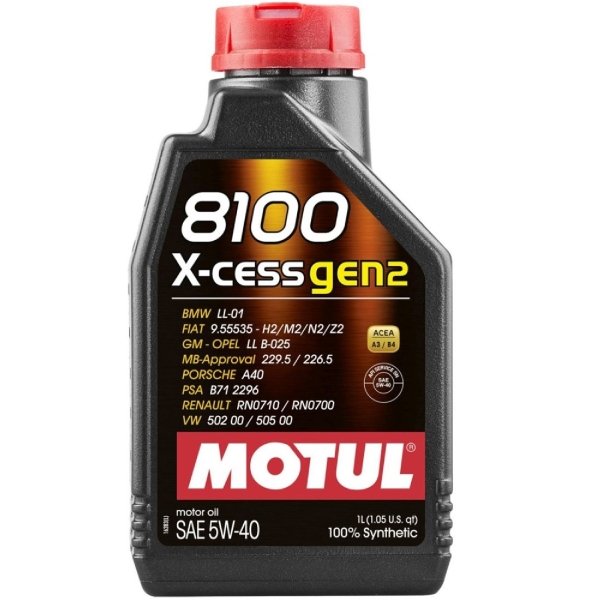 Моторное масло Motul 8100 X-Cess Gen2 5W40 синтетическое 1л