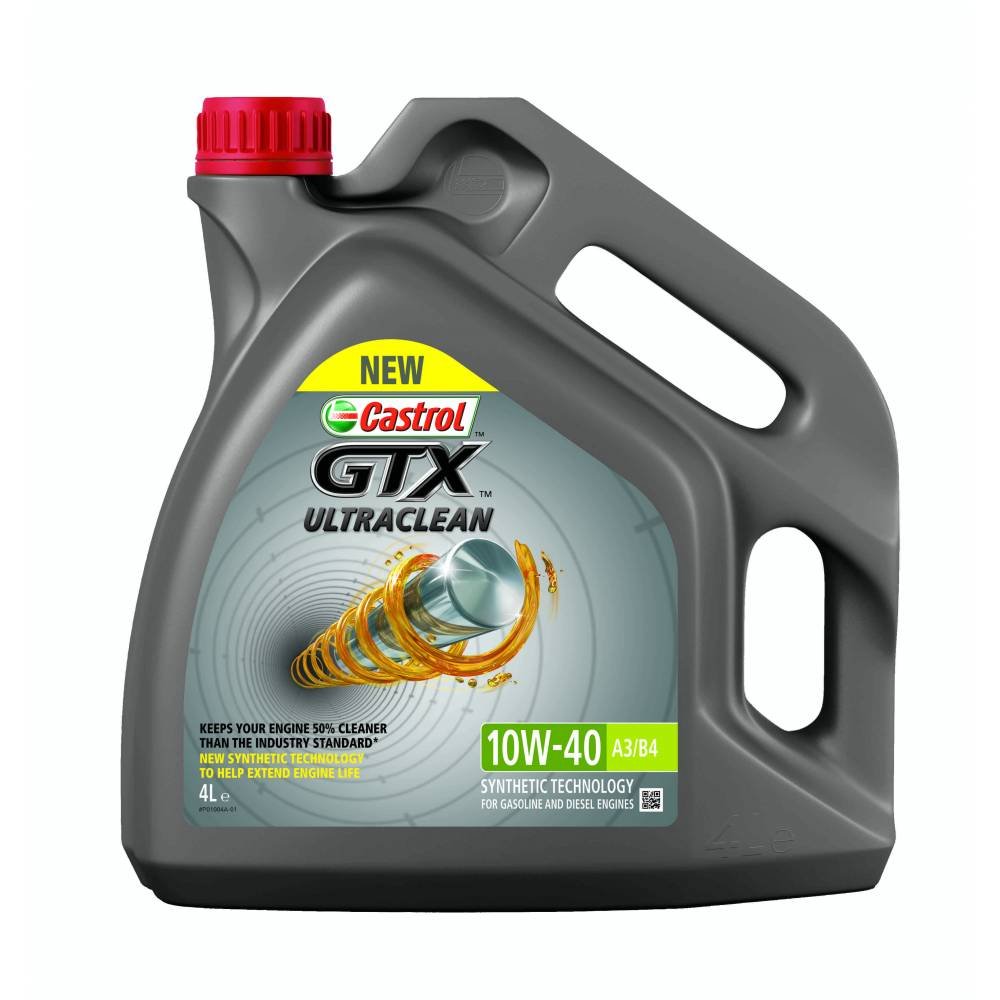 Моторное масло Castrol GTX Ultraclean A3/B4 10W40 полусинтетическое 4л