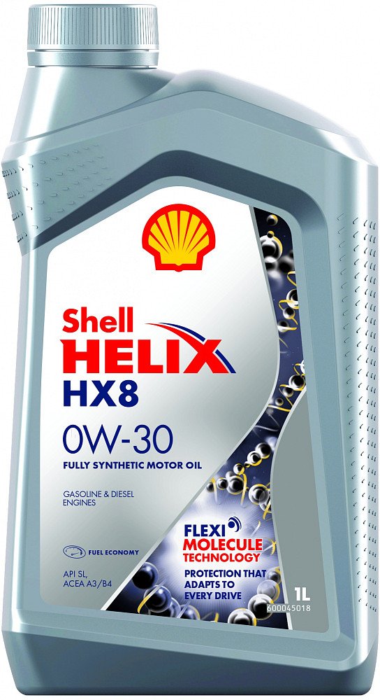 Моторное масло Shell Helix HX8 0W30 синтетическое 1л