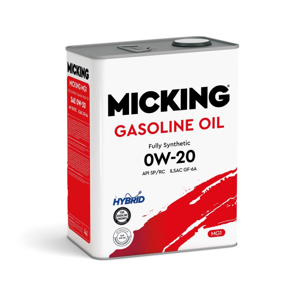 Моторное масло Micking Gasoline Oil MG1 0W20 синтетическое 4л