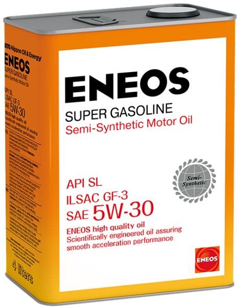 Моторное масло Eneos Super Gasoline SL 5W30 полусинтетическое 4л