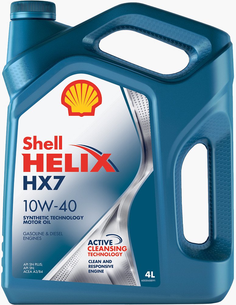 Моторное масло Shell Helix HX7 SN 10W40 полусинтетическое 4л