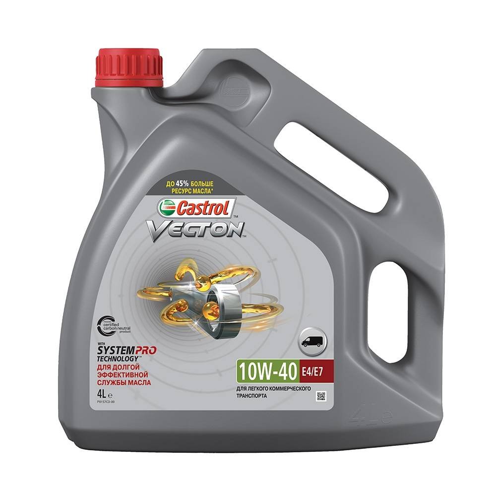 Моторное масло Castrol Vecton E4/E7 10W40 синтетическое 4л