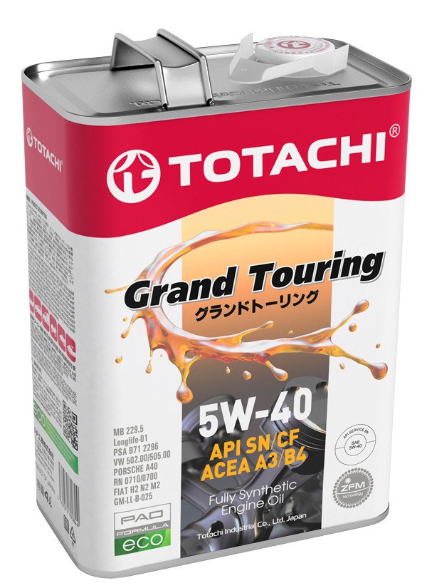Моторное масло Totachi Grand Touring SN/CF A3/B4 5W40 синтетическое 4л