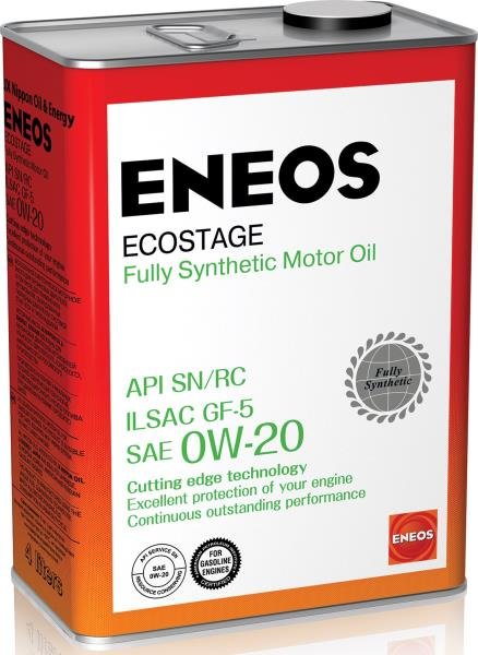 Моторное масло Eneos Ecostage SN/RC 0W20 синтетическое 4л