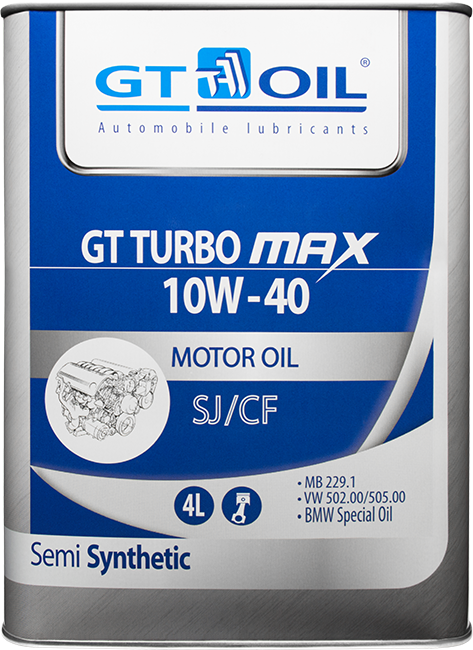 Моторное масло GT Oil GT Turbo Max SJ/CF 10W40 полусинтетическое 4л