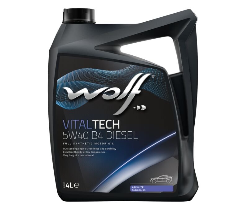 Моторное масло Wolf VitalTech B4 Diesel 5W40 синтетическое 4л