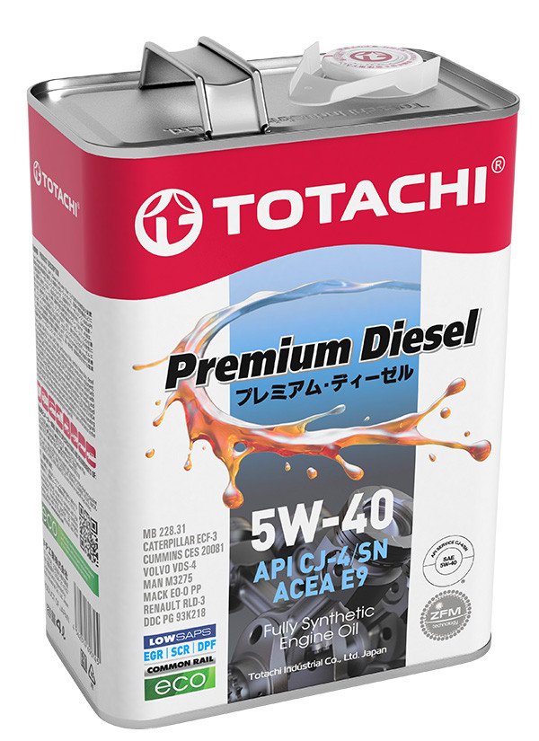 Моторное масло Totachi Premium Diesel CJ-4/SN E9 5W40 синтетическое 4л