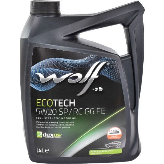 Моторное масло Wolf EcoTech SP/RC G6 FE 5W20 синтетическое 4л
