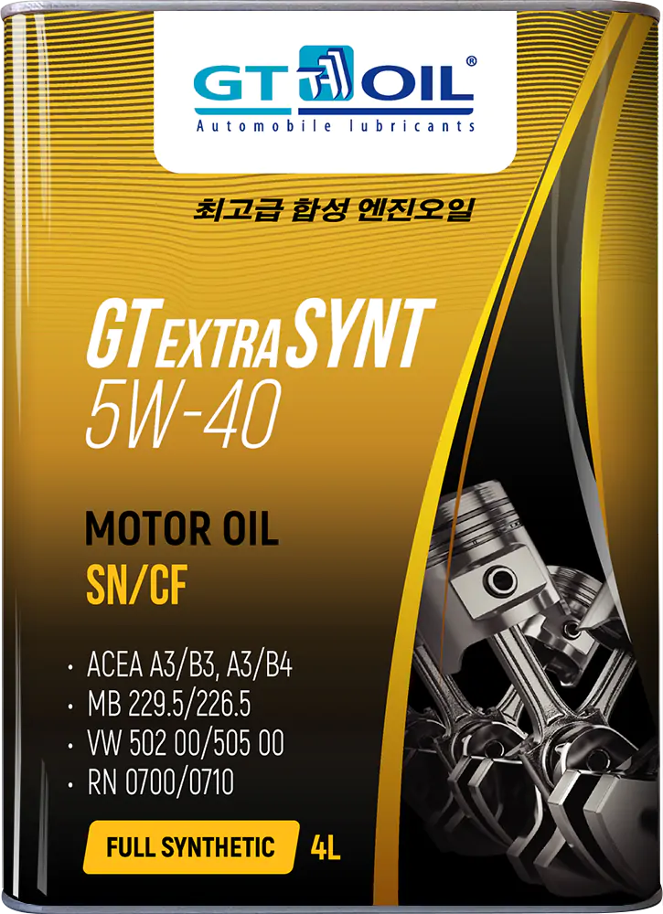 Моторное масло GT Oil GT Extra Synt SN/CF 5W40 синтетическое 4л
