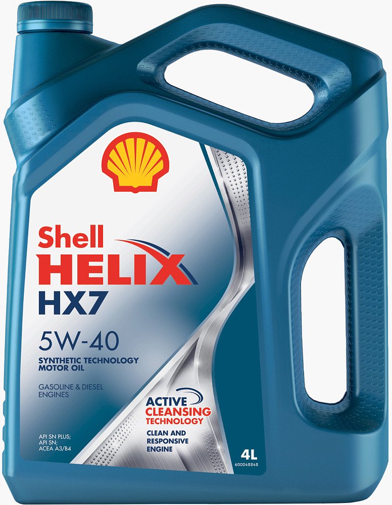 Моторное масло Shell Helix HX7 SN 5W40 полусинтетическое 4л