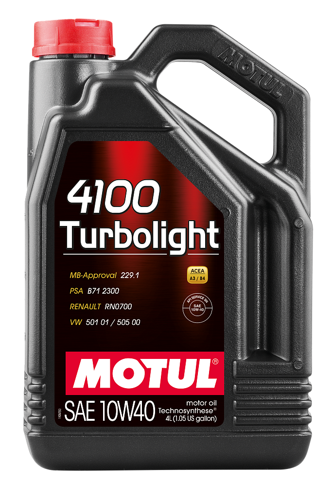 Моторное масло Motul 4100 Turbolight 10W40 полусинтетическое 4л