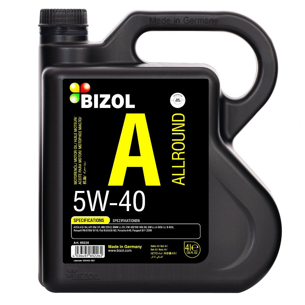 Моторное масло Bizol Allround 5W40 синтетическое 4л