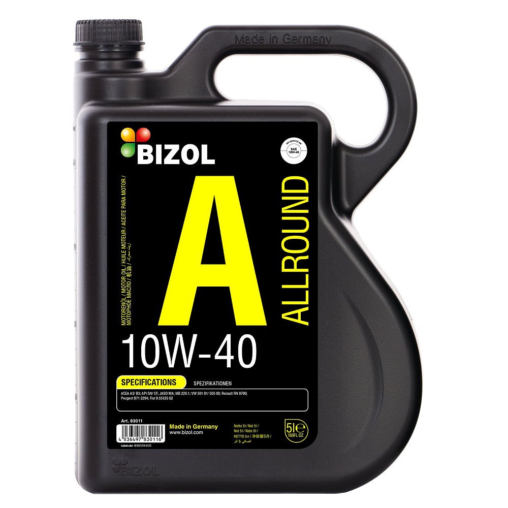 Моторное масло Bizol Allround 10W40 синтетическое 5л