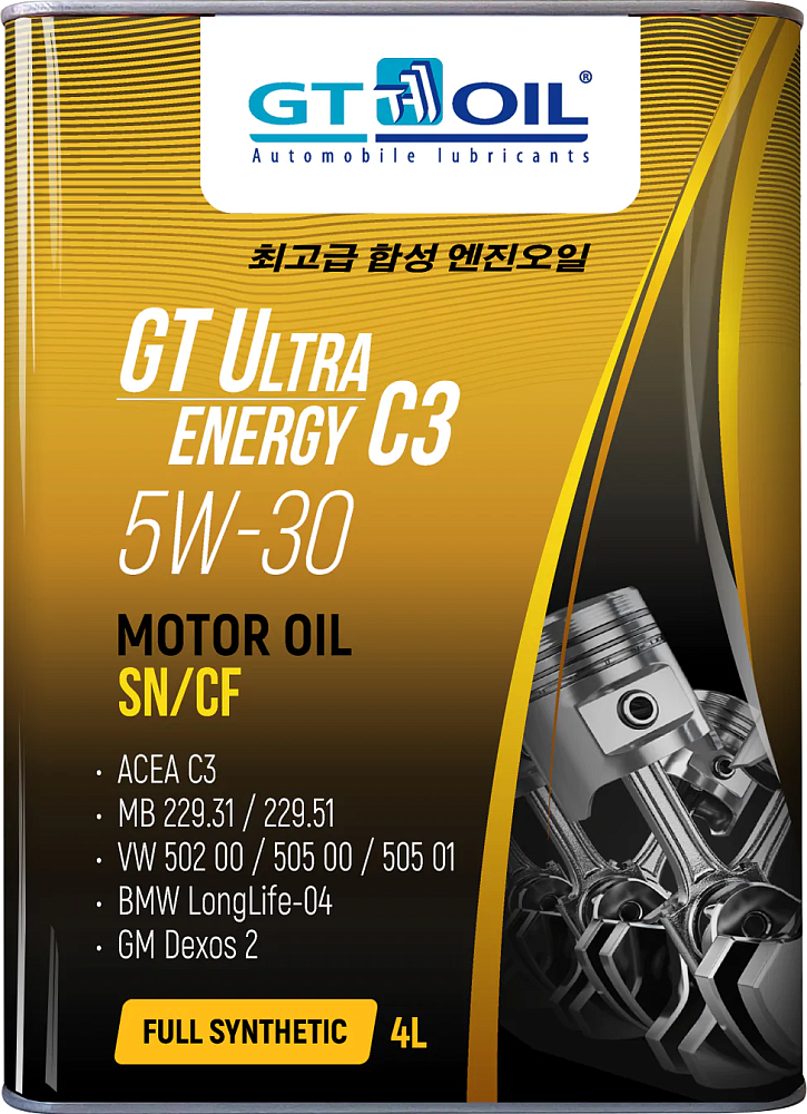 Моторное масло GT Oil GT Ultra Energy C3 SN/CF 5W30 синтетическое 4л