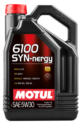 Моторное масло Motul 6100 Syn-Nergy 5W30 полусинтетическое 4л