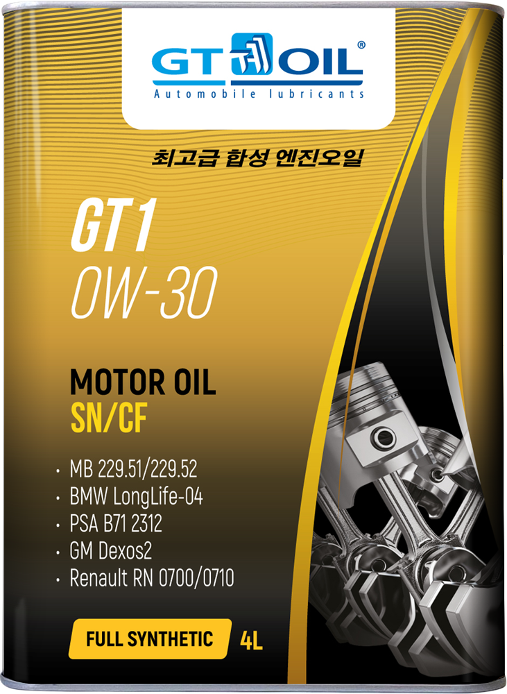 Моторное масло GT Oil GT1 0W30 синтетическое 4л