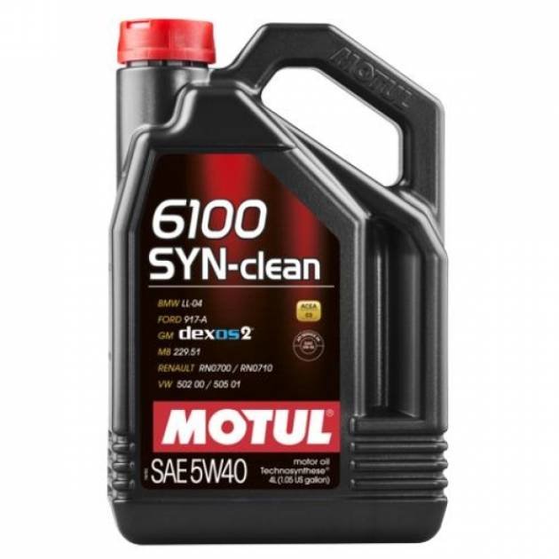 Моторное масло Motul 6100 Syn-Clean 5W40 полусинтетическое 4л