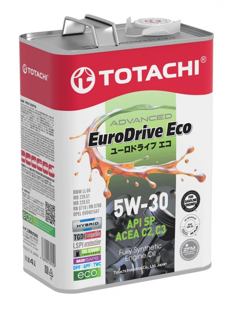 Моторное масло Totachi EuroDrive Eco SP/C2/C3 5W30 синтетическое 4л