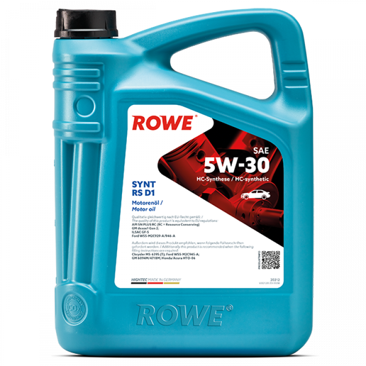 Моторное масло Rowe Synt RS D1 5W30 синтетическое 5л