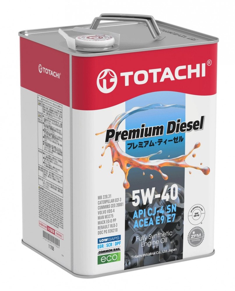 Моторное масло Totachi Premium Diesel CJ-4/SN E9 5W40 синтетическое 6л
