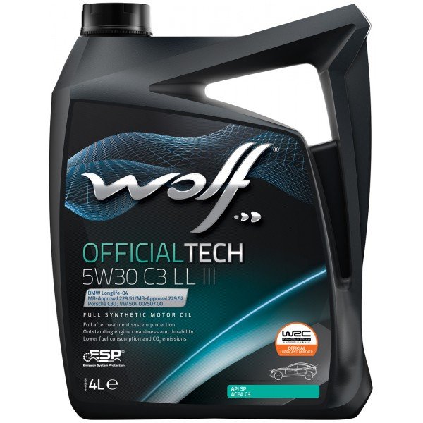 Моторное масло Wolf OfficialTech C3 LL III 5W30 синтетическое 4л