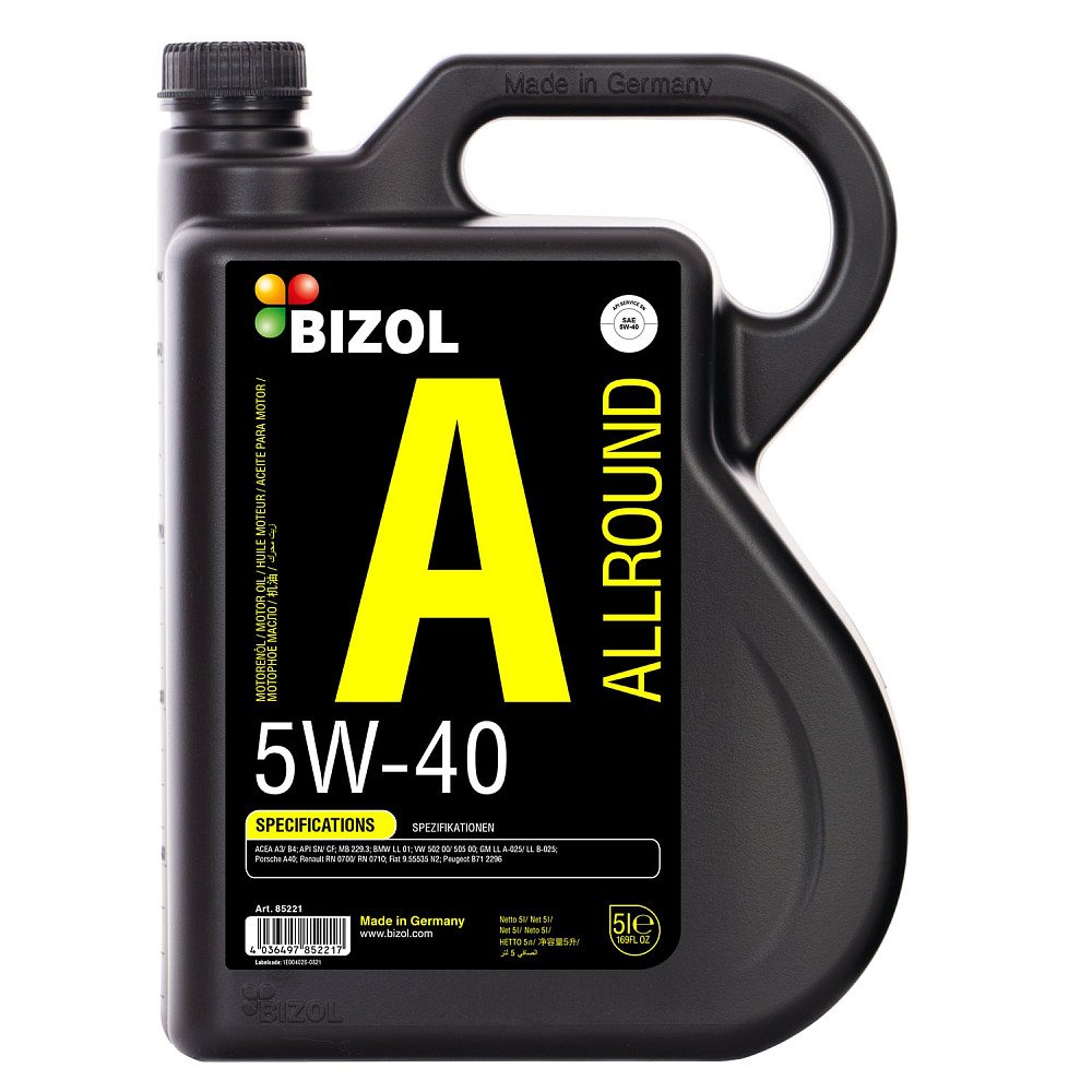 Моторное масло Bizol Allround 5W40 синтетическое 5л