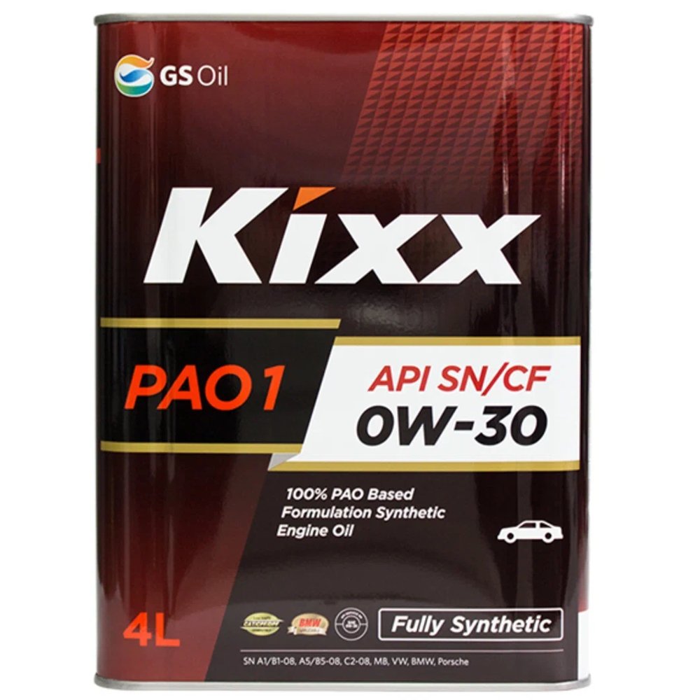 Моторное масло Kixx PAO 1 0W30 синтетическое 4л