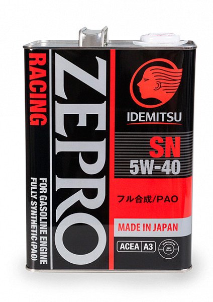 Моторное масло Idemitsu Zepro Racing SN 5W40 синтетическое 4л