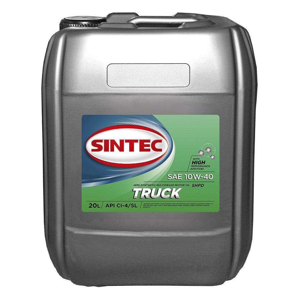 Моторное масло Sintec Truck CI-4/SL 10W40 полусинтетическое 20л