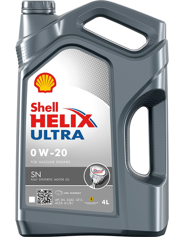Моторное масло Shell Helix Ultra SN 0W20 синтетическое 4л