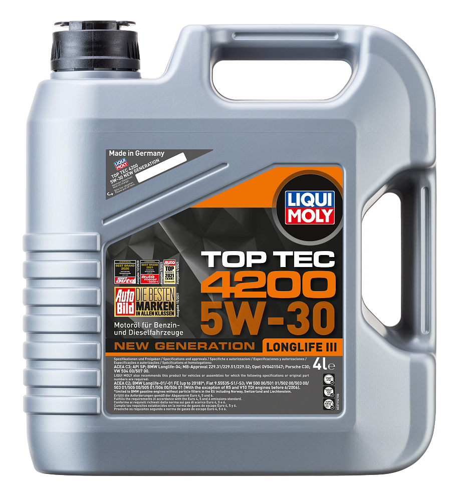 Моторное масло Liqui Moly Top Tec 4200 New Generation 5W30 синтетическое 4л