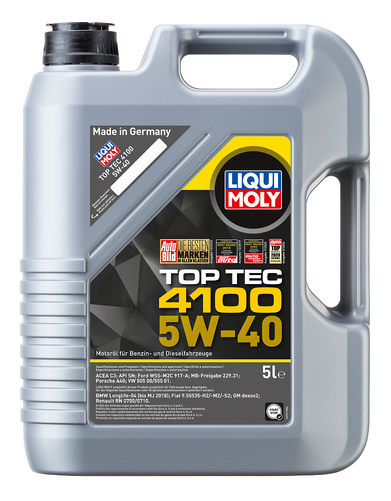 Моторное масло Liqui Moly Top Tec 4100 5W40 синтетическое 5л