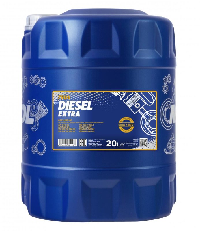 Моторное масло Mannol Diesel Extra 10W40 полусинтетическое 20л