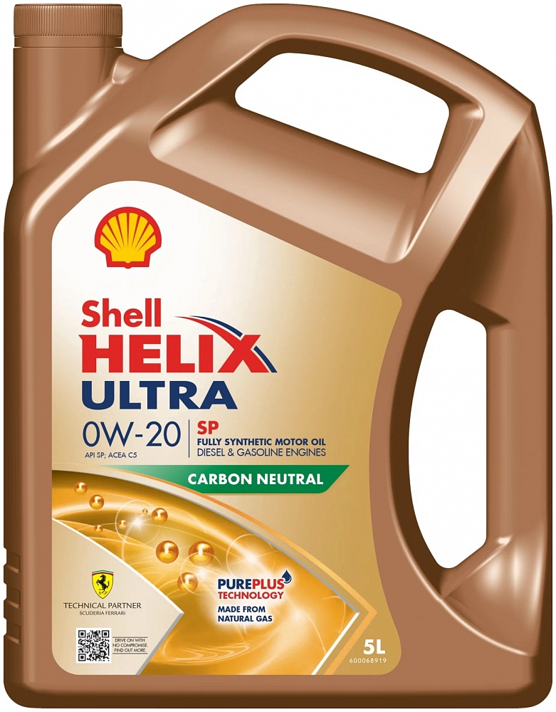 Моторное масло Shell Helix Ultra SP 0W20 синтетическое 5л