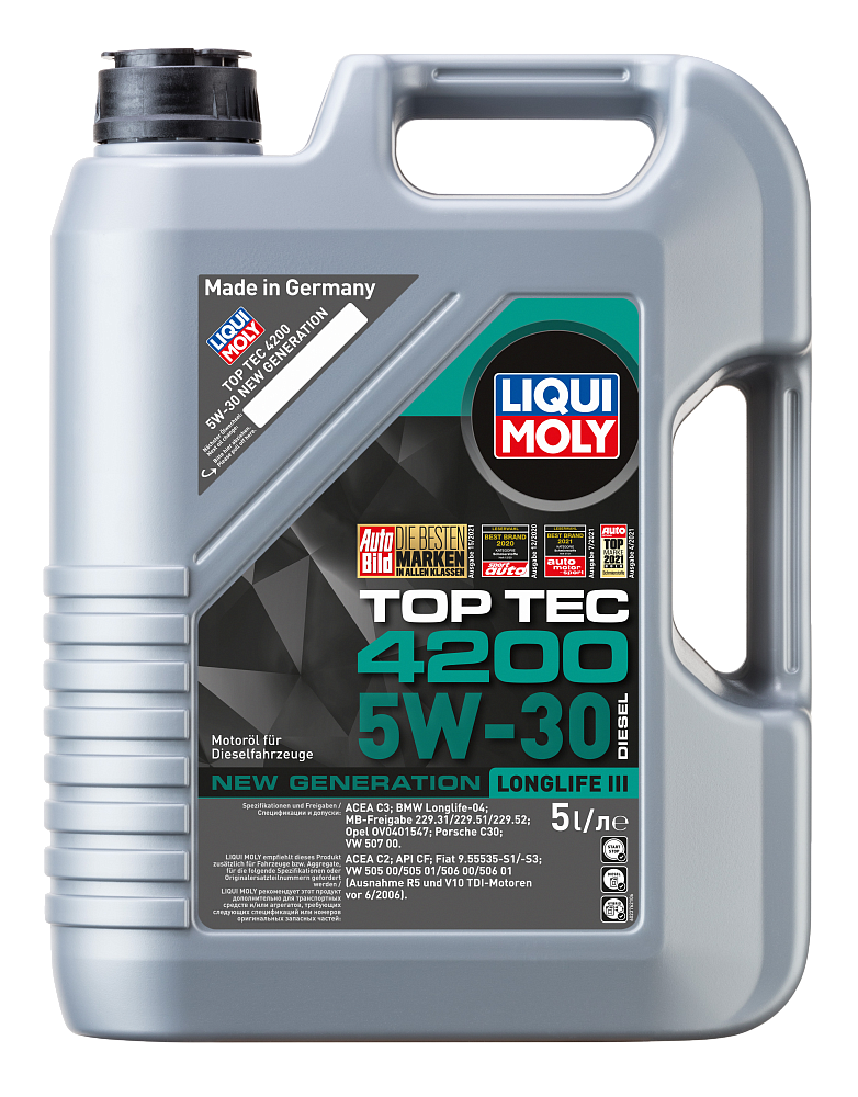 Моторное масло Liqui Moly Top Tec 4200 Diesel New Generation 5W30 синтетическое 5л