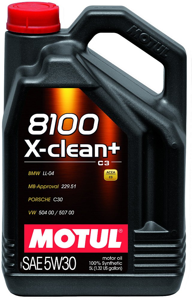 Моторное масло Motul 8100 X-Clean+ 5W30 синтетическое 5л