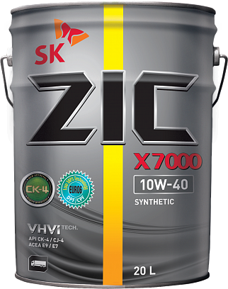 Моторное масло ZIC X7000 CK-4 10W40 синтетическое 20л